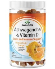 Ashwagandha & Vitamin D, 60 дъвчащи таблетки, Swanson -1