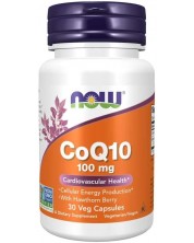 CoQ10, 100 mg, 30 растителни капсули, Now -1