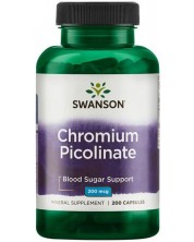 Chromium Picolinate, 200 mcg, 200 капсули, Swanson