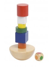 Балансна кула Goki - Разноцветна, в памучна торбичка -1