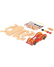 Игрален комплект Acool Toy - Направи си сам дървен състезателен автомобил -1