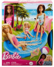 Игрален комплект Mattel Barbie - Барби с басейн и водна пързалка