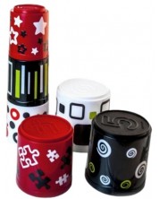 Игрален комплект Miniland - Първи възприятия, Кула от 6 кофички