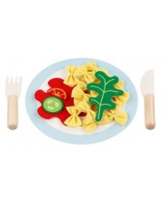 Игрален комплект Goki - Паста с чиния и прибори за хранене