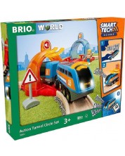 Игрален комплект Brio - Влакче с тунел, Smart Tech Sound Action -1
