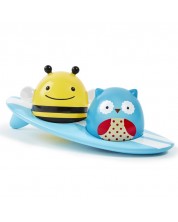 Играчка за баня Skip Hop - Бухалче и пчеличка на сърф, светещи -1