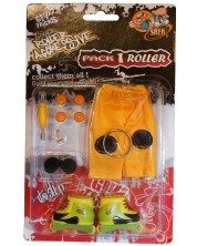 Играчкa за пръсти Grip&Trick - Ролери, жълто - зелени