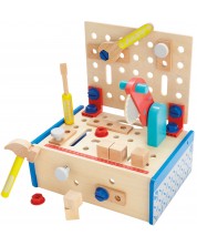 Игрален комплект Acool Toy - Работна маса с циркуляр и инструменти -1