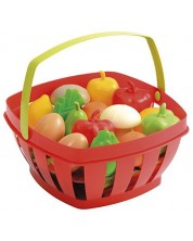 Игрален комплект Ecoiffier - Кошница с плодове и зеленчуци, 15 части, Асортимент