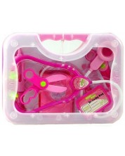 Игрален докторски комплект Raya Toys - В куфар, розов