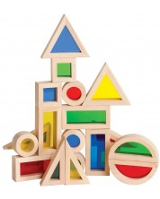 Игрален комплект Smart Baby - Полупрозрачни геометрични фигури с рамки, 24 броя
