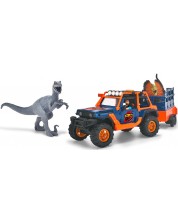 Игрален комплект Dickie Toys - Джип с ремарке и динозавър -1