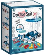 Игрален комплект Raya Toys - Лекарски кабинет с количка, 17 части -1