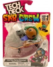 Игрален комплект Tech Deck SK8 Crew - Скейтборд за пръсти с фигурка, със зелени слушалки