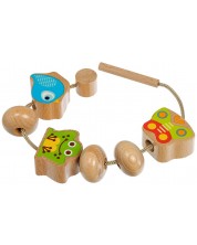 Дървена играчка за нанизване Lucy&Leo - С три фигурки -1