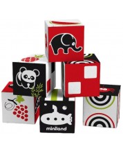 Игрален комплект Miniland - Първи възприятия, 6 броя меки кубчета -1