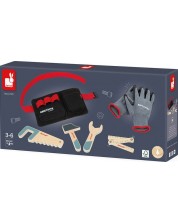 Игрален комплект Janod - Колан с инструменти и ръкавици Brico Kids -1