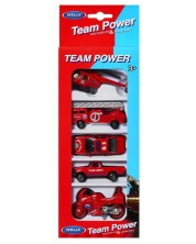 Игрален комплект Welly Team Power - Пожарна, 5 части -1