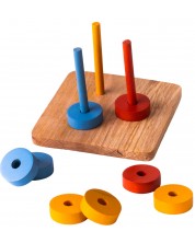 Игра за нанизване Smart Baby - Върху три вертикални цветни оси -1