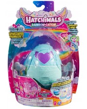 Игрален комплект  Hatchimals - Яйце с герои, свтлосиньо -1
