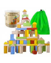 Игрален комплект Kruzzel - Дървени блокчета, 100 броя -1