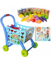 Игрален комплект Raya Toys - Количка за пазаруване, синя -1