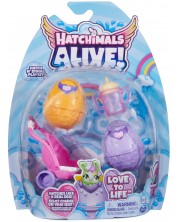Игрален комплект Hatchimals Alive! - Детска количка с фигурки -1