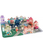 Игрален комплект Kruzzel - Дървени строителни блокчета