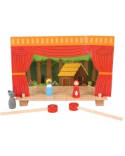 Игрален комплект Bigjigs  - Магнитен театър с дървени фигурки -1
