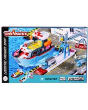 Игрален комплект Majorette Creatix - Товарен кораб с камион и кран -1