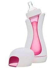 Бебешка бутилка iiamo home - Бяло и розово, 380 ml