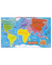 Детска магнитна игра Janod - Карта на света, на английски език -1
