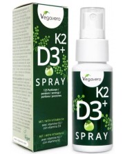 K2 + D3 Spray, ябълка, 25 ml, Vegavero -1