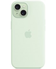 Калъф Apple - Silicone, iPhone 15, MagSafe, Soft Mint