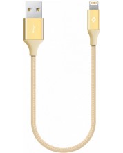 Кабел ttec - AlumiCable, USB-A/Lighting, 0.3 m, златист -1