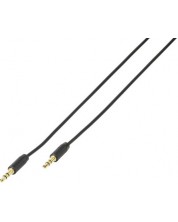 Аудио кабел Vivanco - 38767, жак 3.5 mm/жак 3.5 mm, 1 m, черен -1