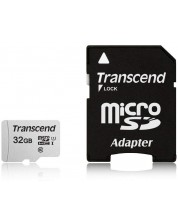 Карта памет Transcend - 32GB, MicroSD, Class 10 + адаптер -1