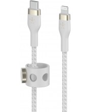 Кабел Belkin - Boost Charge, USB-C/Lightning, Braided silicone, 3 m, бял -1