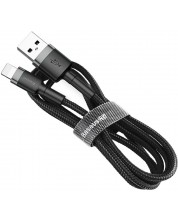 Кабел Baseus - Cafule, USB-A/Lightning, 1 m, сив/черен