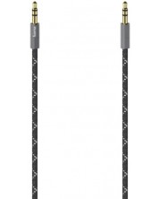 Аудио кабел HAMA 205129, 3,5мм жак мъжко - 3,5мм жак мъжко, Метал, Позлатени конектори, 0,75м, Черен -1