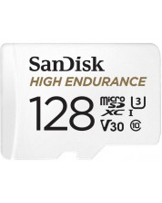Карта памет SanDisk - High Endurance, 128GB, microSDXC, Class10 + адаптер -1