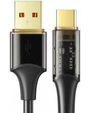 Кабел Xmart - Amber, USB-A/USB-C, 1.2 m, черен