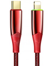 Кабел Xmart - Shark, Lightning/USB-C, 1.2 m, червен -1