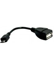 Кабел VCom - CU226, OTG, USB-A/Micro USB, 0.2 m, черен