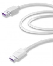 Кабел Cellularline - 4593, USB-А/USB-C, 1.2 m, бял -1