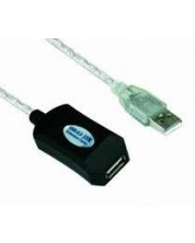 Удължителен кабел VCom - CU823, USB-A/USB-A, 10 m, сив -1