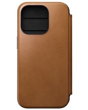 Калъф Nomad - Modern Leather Folio, iPhone 15 Pro, English Tan -1