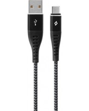 Кабел ttec - ExtremeCable, USB-A/USB-C, 1.5 m, сив/черен -1