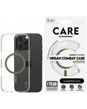 Калъф CARE - Urban Combat Green MagSafe, iPhone 16 Pro, прозрачен -1