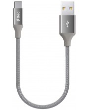 Кабел ttec - AlumiCable, USB-A/USB-C, 0.3 m, сив